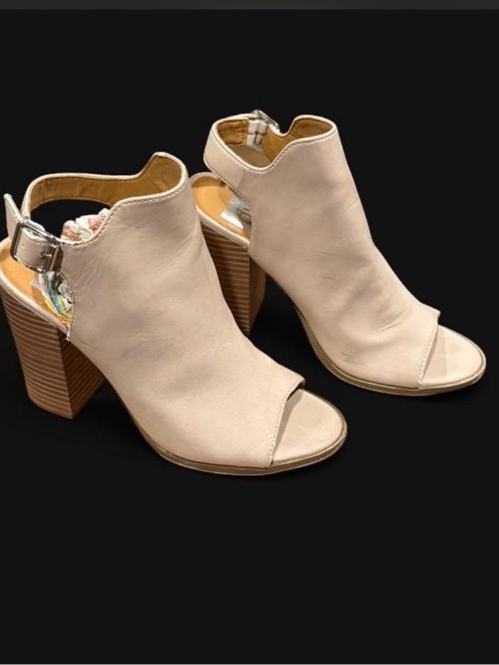 Dolce Vita Cream Open-Toe Block Heel Sandals
